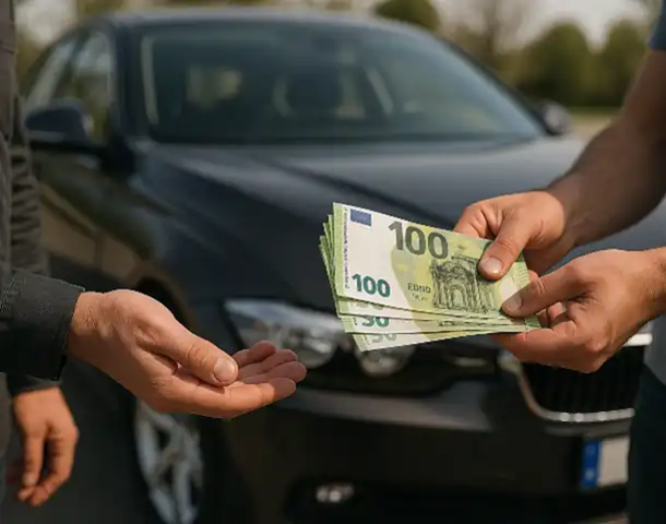 Ein erfolgreicher Barkauf beim Autoankauf in Paderborn zeigt die Zufriedenheit eines Kunden mit dem schnellen Verkaufsprozess.
